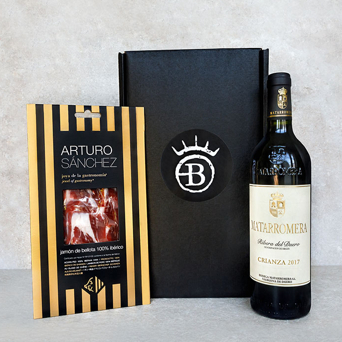 Spanish Purebred Black Iberian Ham Gourmet Gift Basket